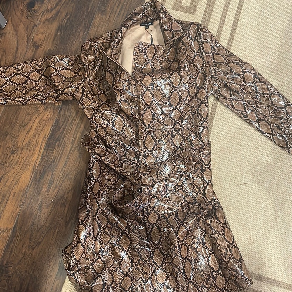 Snake print trench coat